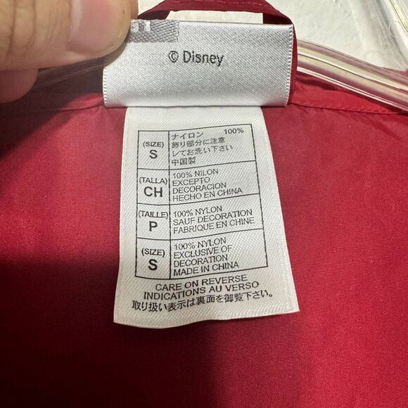 Vintage Disney World Windbreaker Half Zip Rain Jacket Packable Hood Red sz Small - Picture 6 of 8